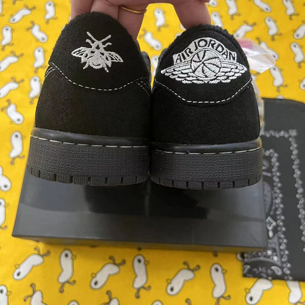 Nike Air Jordan 1 Retro Low Black Phantom Unisex Sneakers - Picture 6 of 8